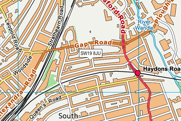 SW19 8JU map - OS VectorMap District (Ordnance Survey)