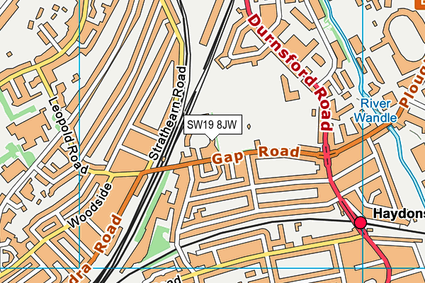SW19 8JW map - OS VectorMap District (Ordnance Survey) SW19 8JW map - OS VectorMap District (Ordnance Survey)
