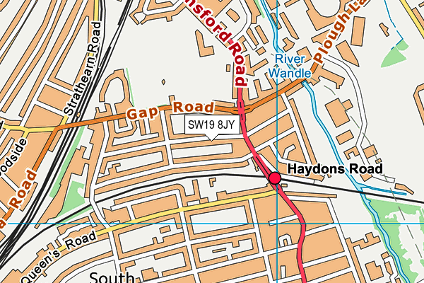 SW19 8JY map - OS VectorMap District (Ordnance Survey) SW19 8JY map - OS VectorMap District (Ordnance Survey)