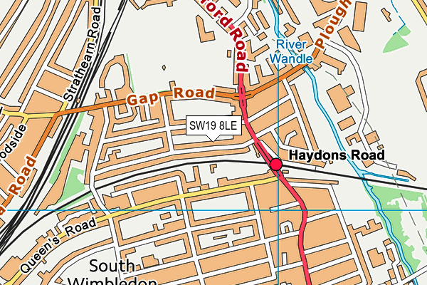 SW19 8LE map - OS VectorMap District (Ordnance Survey) SW19 8LE map - OS VectorMap District (Ordnance Survey)