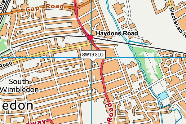 SW19 8LQ map - OS VectorMap District (Ordnance Survey)