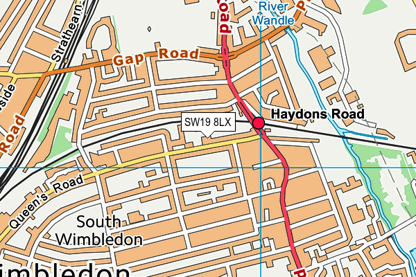 SW19 8LX map - OS VectorMap District (Ordnance Survey) SW19 8LX map - OS VectorMap District (Ordnance Survey)