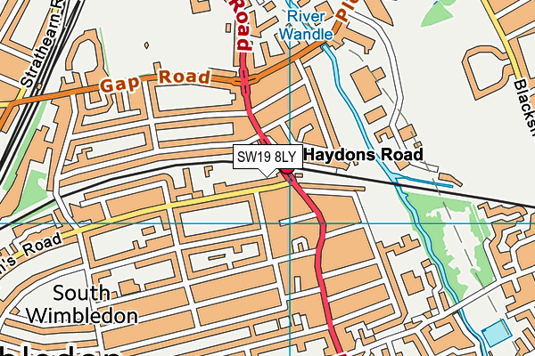 SW19 8LY map - OS VectorMap District (Ordnance Survey) SW19 8LY map - OS VectorMap District (Ordnance Survey)