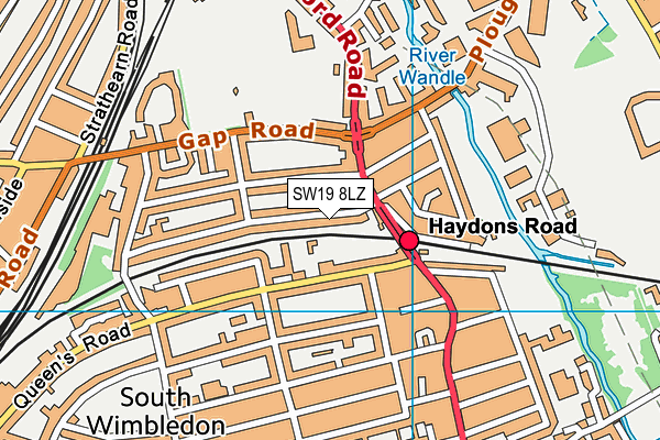 SW19 8LZ map - OS VectorMap District (Ordnance Survey) SW19 8LZ map - OS VectorMap District (Ordnance Survey)
