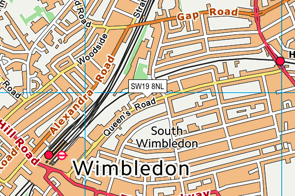 SW19 8NL map - OS VectorMap District (Ordnance Survey) SW19 8NL map - OS VectorMap District (Ordnance Survey)