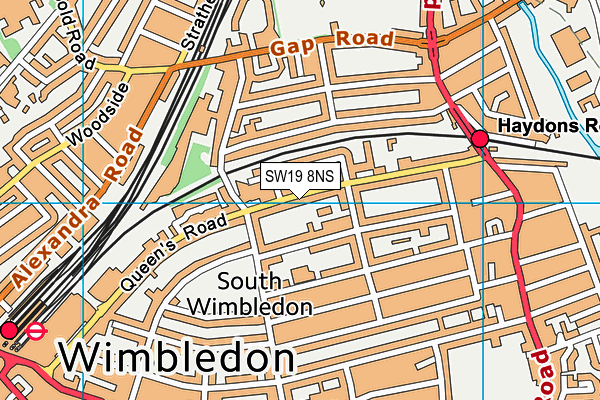 SW19 8NS map - OS VectorMap District (Ordnance Survey) SW19 8NS map - OS VectorMap District (Ordnance Survey)