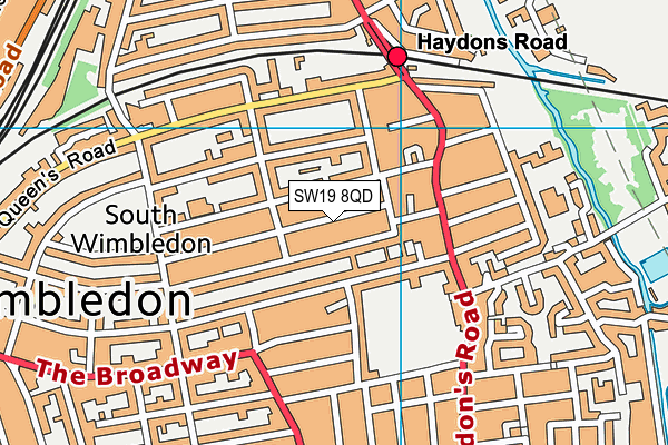 SW19 8QD map - OS VectorMap District (Ordnance Survey) SW19 8QD map - OS VectorMap District (Ordnance Survey)
