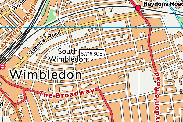 SW19 8QE map - OS VectorMap District (Ordnance Survey) SW19 8QE map - OS VectorMap District (Ordnance Survey)