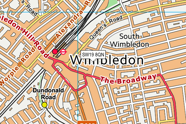 SW19 8QN map - OS VectorMap District (Ordnance Survey)
