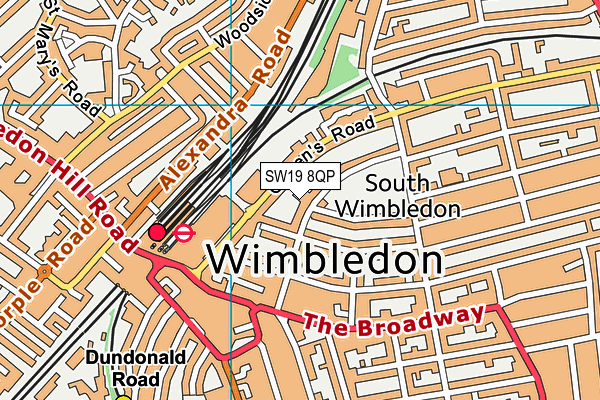 SW19 8QP map - OS VectorMap District (Ordnance Survey) SW19 8QP map - OS VectorMap District (Ordnance Survey)