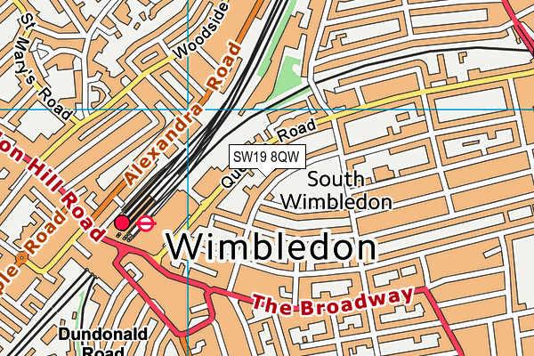 SW19 8QW map - OS VectorMap District (Ordnance Survey) SW19 8QW map - OS VectorMap District (Ordnance Survey)