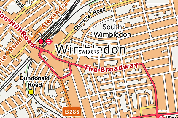 SW19 8RS map - OS VectorMap District (Ordnance Survey) SW19 8RS map - OS VectorMap District (Ordnance Survey)