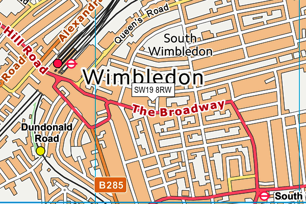 SW19 8RW map - OS VectorMap District (Ordnance Survey) SW19 8RW map - OS VectorMap District (Ordnance Survey)
