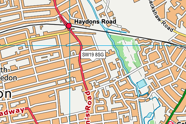 SW19 8SG map - OS VectorMap District (Ordnance Survey) SW19 8SG map - OS VectorMap District (Ordnance Survey)