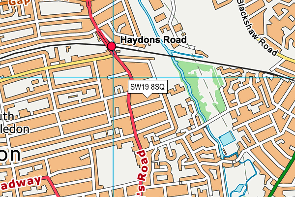 SW19 8SQ map - OS VectorMap District (Ordnance Survey) SW19 8SQ map - OS VectorMap District (Ordnance Survey)