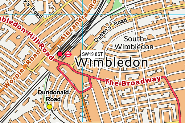 SW19 8ST map - OS VectorMap District (Ordnance Survey) SW19 8ST map - OS VectorMap District (Ordnance Survey)