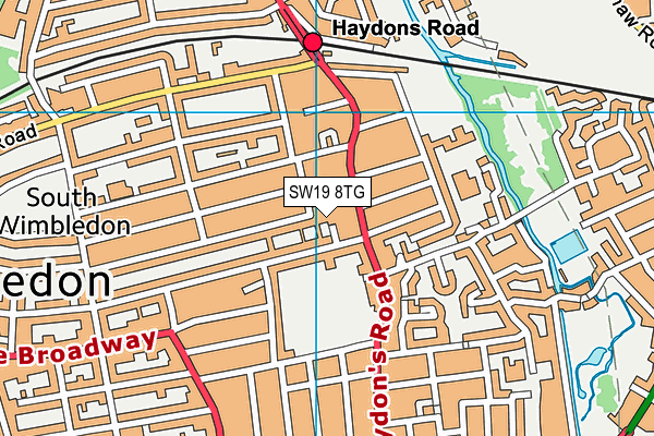 SW19 8TG map - OS VectorMap District (Ordnance Survey) SW19 8TG map - OS VectorMap District (Ordnance Survey)