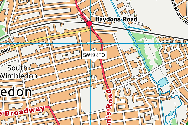 SW19 8TQ map - OS VectorMap District (Ordnance Survey) SW19 8TQ map - OS VectorMap District (Ordnance Survey)