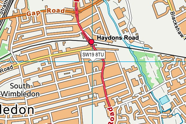 SW19 8TU map - OS VectorMap District (Ordnance Survey) SW19 8TU map - OS VectorMap District (Ordnance Survey)