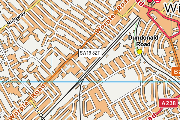 SW19 8ZT map - OS VectorMap District (Ordnance Survey) SW19 8ZT map - OS VectorMap District (Ordnance Survey)