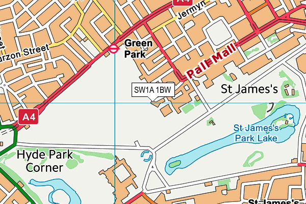 SW1A 1BW map - OS VectorMap District (Ordnance Survey) SW1A 1BW map - OS VectorMap District (Ordnance Survey)