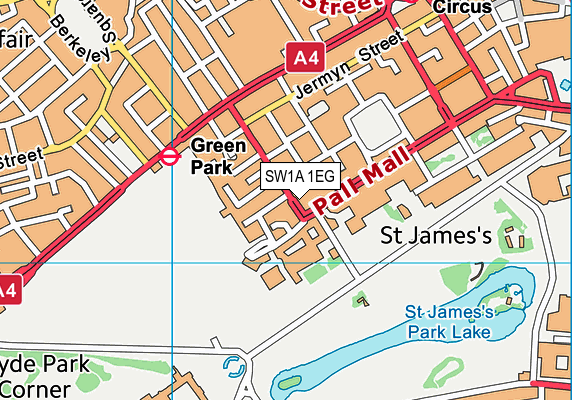 SW1A 1EG map - OS VectorMap District (Ordnance Survey)