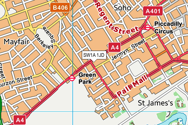 SW1A 1JD map - OS VectorMap District (Ordnance Survey)