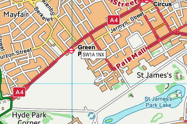 SW1A 1NX map - OS VectorMap District (Ordnance Survey)