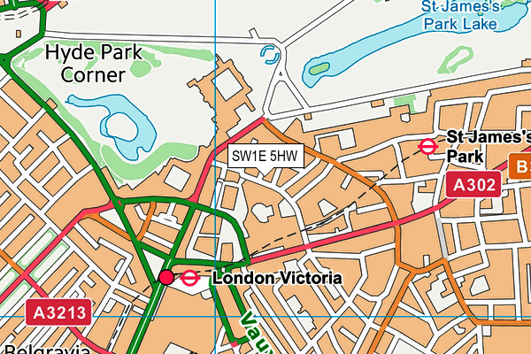 SW1E 5HW map - OS VectorMap District (Ordnance Survey)