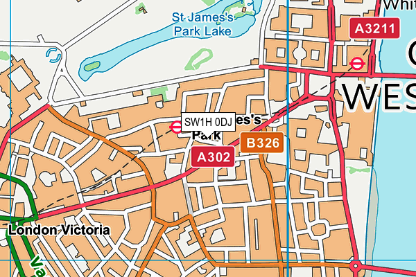 SW1H 0DJ map - OS VectorMap District (Ordnance Survey)