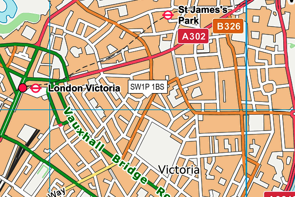 SW1P 1BS map - OS VectorMap District (Ordnance Survey) SW1P 1BS map - OS VectorMap District (Ordnance Survey)