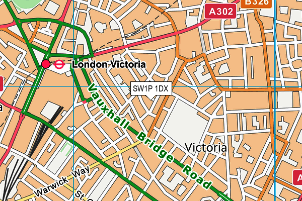 SW1P 1DX map - OS VectorMap District (Ordnance Survey)