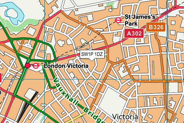 SW1P 1DZ map - OS VectorMap District (Ordnance Survey) SW1P 1DZ map - OS VectorMap District (Ordnance Survey)