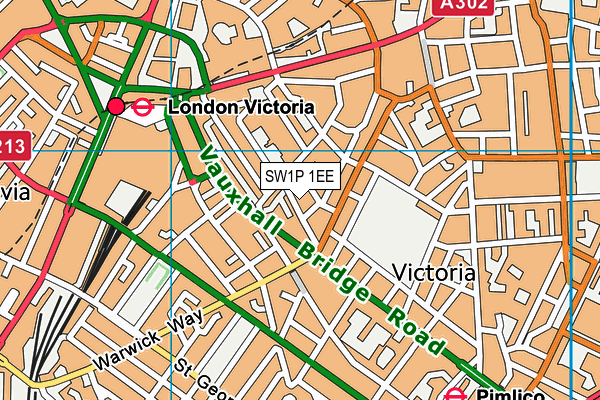 SW1P 1EE map - OS VectorMap District (Ordnance Survey) SW1P 1EE map - OS VectorMap District (Ordnance Survey)