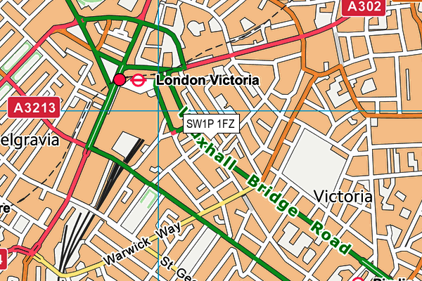 SW1P 1FZ map - OS VectorMap District (Ordnance Survey) SW1P 1FZ map - OS VectorMap District (Ordnance Survey)