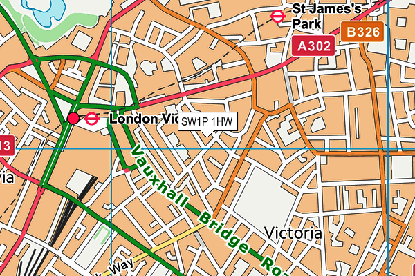 SW1P 1HW map - OS VectorMap District (Ordnance Survey) SW1P 1HW map - OS VectorMap District (Ordnance Survey)