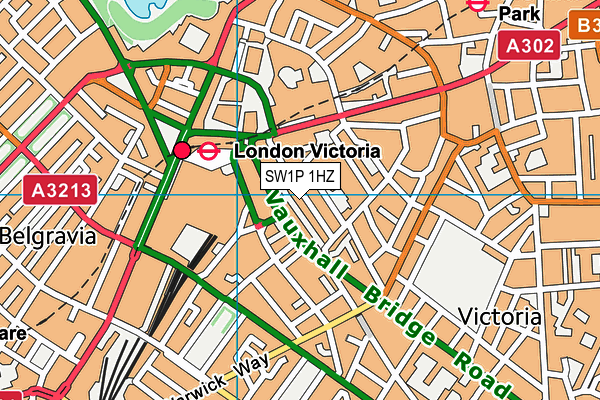 SW1P 1HZ map - OS VectorMap District (Ordnance Survey)