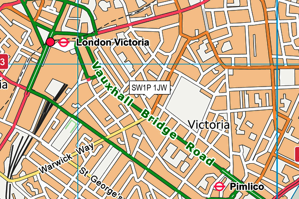 SW1P 1JW map - OS VectorMap District (Ordnance Survey) SW1P 1JW map - OS VectorMap District (Ordnance Survey)