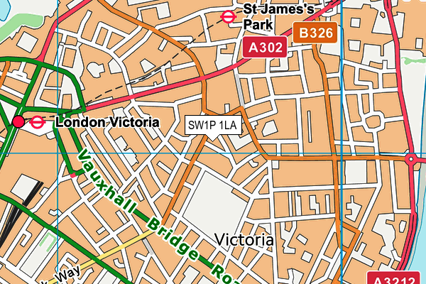 SW1P 1LA map - OS VectorMap District (Ordnance Survey)