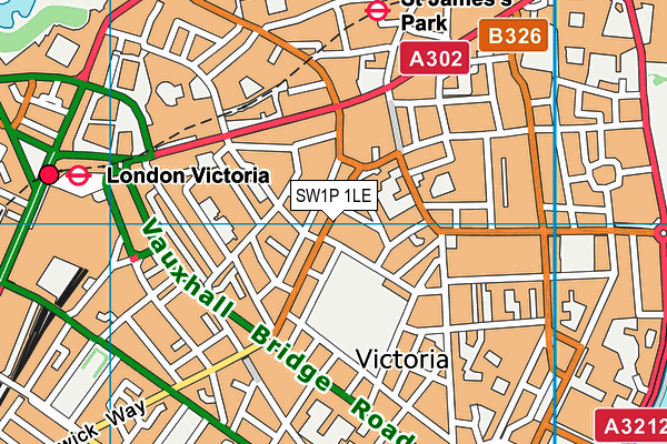 SW1P 1LE map - OS VectorMap District (Ordnance Survey) SW1P 1LE map - OS VectorMap District (Ordnance Survey)