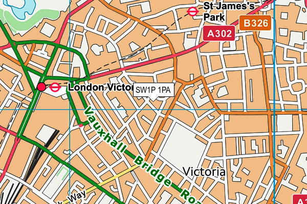 SW1P 1PA map - OS VectorMap District (Ordnance Survey) SW1P 1PA map - OS VectorMap District (Ordnance Survey)