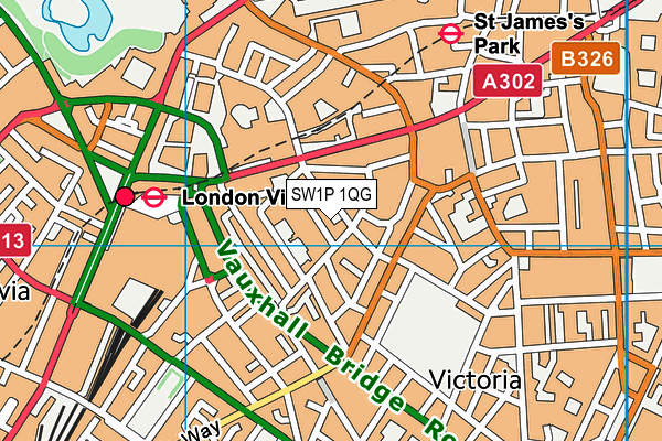 SW1P 1QG map - OS VectorMap District (Ordnance Survey) SW1P 1QG map - OS VectorMap District (Ordnance Survey)