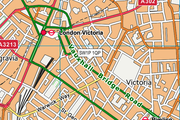 SW1P 1QP map - OS VectorMap District (Ordnance Survey)