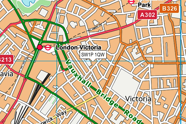 SW1P 1QW map - OS VectorMap District (Ordnance Survey) SW1P 1QW map - OS VectorMap District (Ordnance Survey)