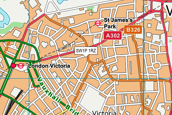 SW1P 1RZ map - OS VectorMap District (Ordnance Survey) SW1P 1RZ map - OS VectorMap District (Ordnance Survey)