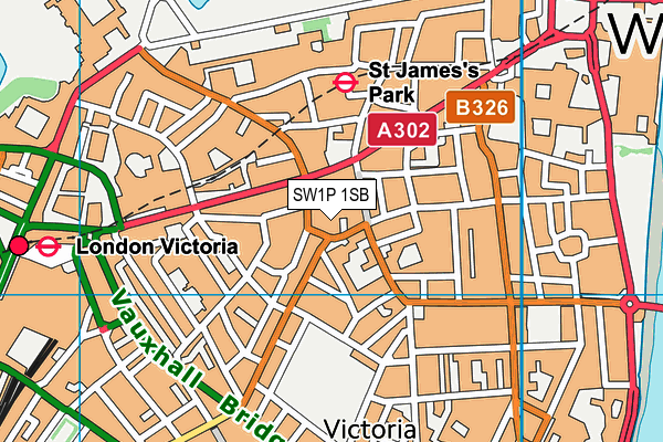 SW1P 1SB map - OS VectorMap District (Ordnance Survey) SW1P 1SB map - OS VectorMap District (Ordnance Survey)