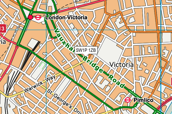 SW1P 1ZB map - OS VectorMap District (Ordnance Survey) SW1P 1ZB map - OS VectorMap District (Ordnance Survey)