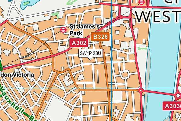 SW1P 2BU map - OS VectorMap District (Ordnance Survey) SW1P 2BU map - OS VectorMap District (Ordnance Survey)