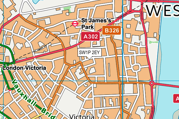SW1P 2EY map - OS VectorMap District (Ordnance Survey) SW1P 2EY map - OS VectorMap District (Ordnance Survey)