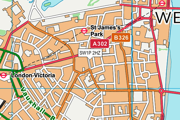 SW1P 2HZ map - OS VectorMap District (Ordnance Survey) SW1P 2HZ map - OS VectorMap District (Ordnance Survey)